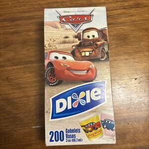 Dixie Cups - Set Of 200, New & Sealed Disney Pixar Cars Characters 3 Oz Cups